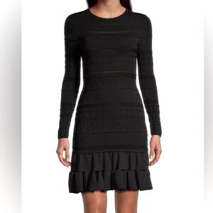 Milly NWT Petra Knit Ruffle Mermaid Black Dress Size Medium